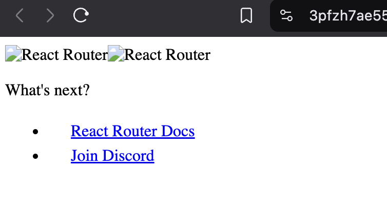 The React Router demo page with no CSS or images
